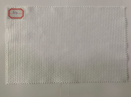 62g白い100%Viscose SpunlaceのNonwoven生地の小さい真珠の穀物の綿のティッシュ、パッド、ぬれたワイプ
