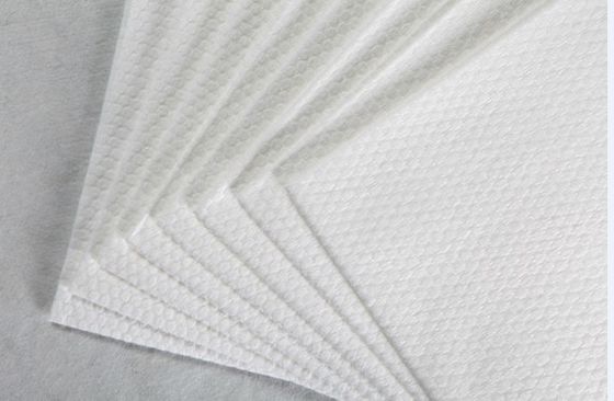 62g白いSpunlaceのポリエステルそしてビスコースNonwoven生地の小さい真珠の穀物の綿のティッシュ、パッド、ぬれたワイプ
