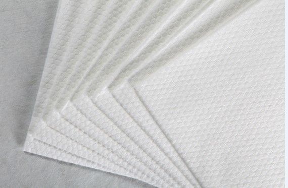 62g白いSpunlaceのポリエステルそしてビスコースNonwoven生地の小さい真珠の穀物の綿のティッシュ、パッド、ぬれたワイプ